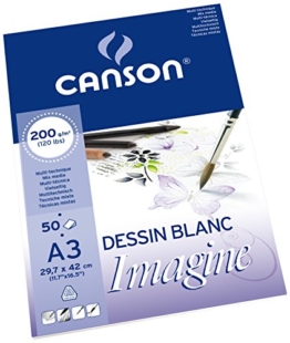 Canson 200006007 Imagine Mix-Media Papier, A3, rein weiß -