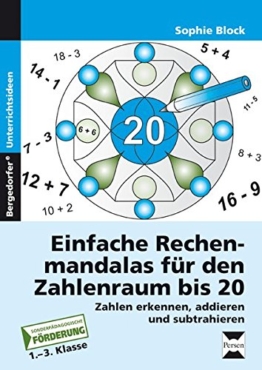 Einfache Rechenmandalas für den Zahlenraum bis 20: Zahlen erkennen, addieren und subtrahieren (1. bis 3. Klasse) -