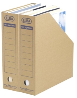 ELBA 100421086 Stehsammler "tric system" mit Archivaufdruck, für Kataloge u. Zeitschriften, naturbraun, 12 Stück -