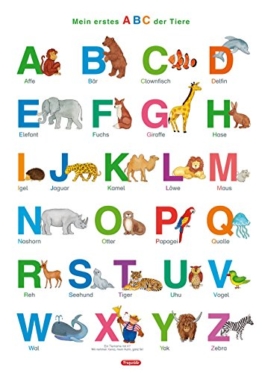 Fragenbär-Lernposter: Mein erstes ABC der Tiere, L 70 x 100 cm: Gerollt, matt folienbeschichtet, abwischbar (Lerne mehr mit Fragenbär) -