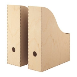 IKEA Zeitschriftensammler "KNUFF" Holz-Aufbewahrungsbox im 2-er Set - 9x24x31cm und 10x25x31cm -