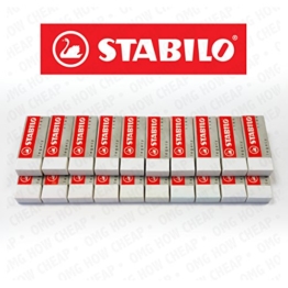 Stabilo Legend Kunststoff-Radiergummi, Weiß, 20 Stück -