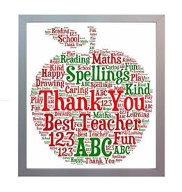 Gerahmtes Bild für Lehrer, Aufschrift "Thank You School Teacher&quo... -